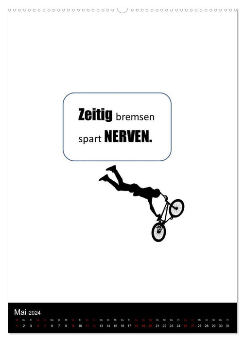 Striking, cheeky sayings about cycling (CALVENDO wall calendar 2024) 