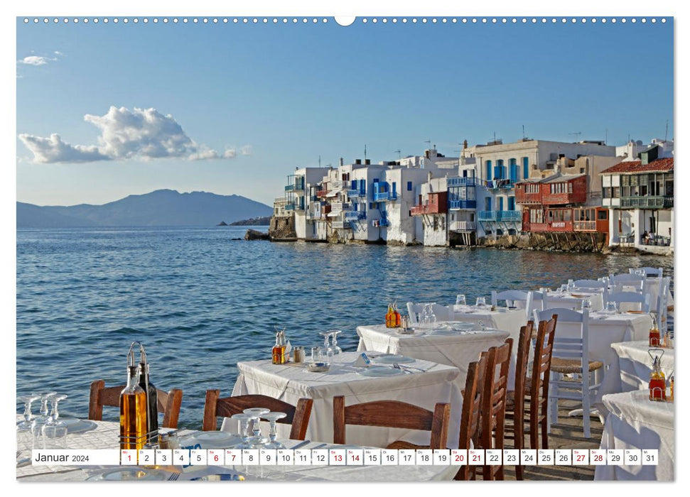 The Cyclades - Islands in the Aegean Sea (CALVENDO Premium Wall Calendar 2024) 