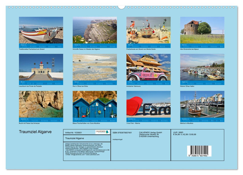 Dream destination Algarve (CALVENDO wall calendar 2024) 