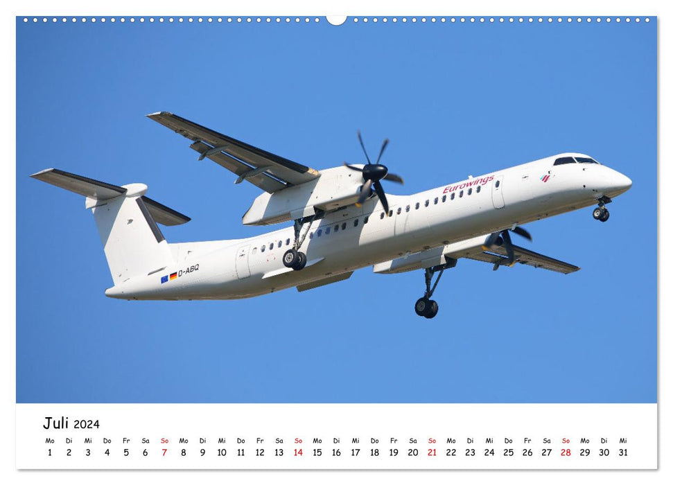 Airplanes in the blue sky (CALVENDO Premium Wall Calendar 2024) 