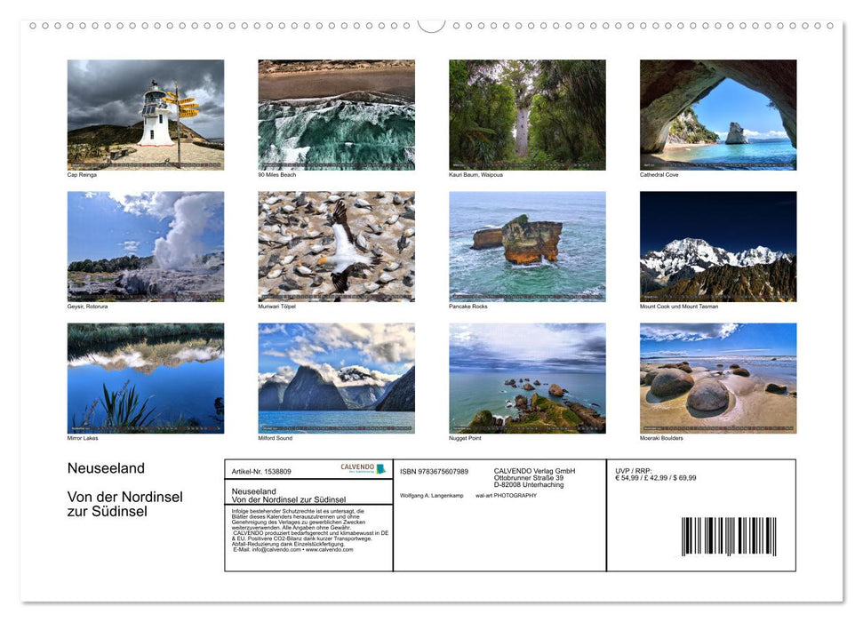 New Zealand - From the North Island to the South Island (CALVENDO wall calendar 2024) 