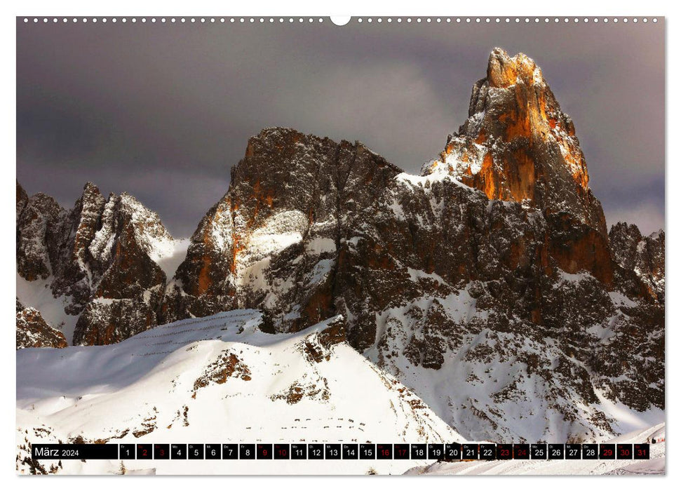 Winterzauber in den Dolomiten (CALVENDO Wandkalender 2024)