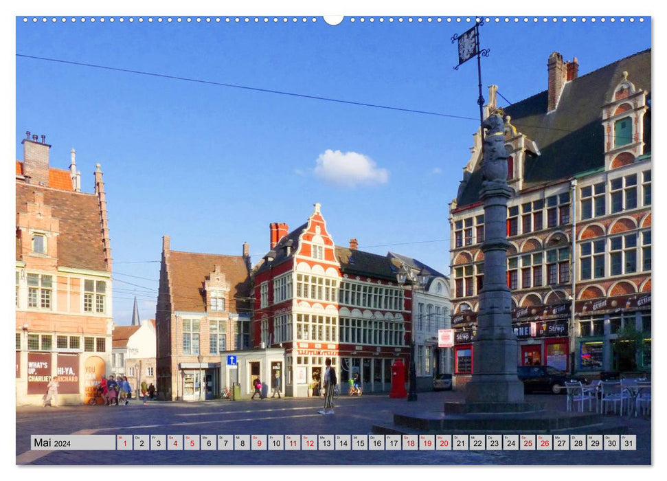 Belgium's highlights Ghent and Bruges (CALVENDO Premium Wall Calendar 2024) 