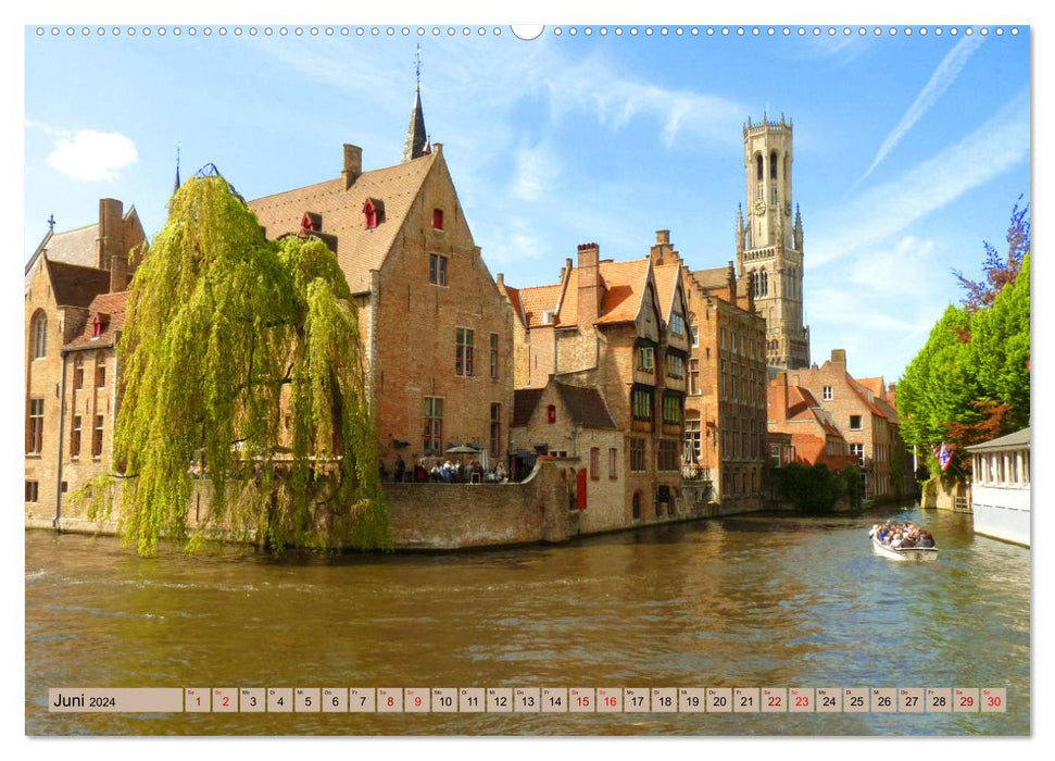 Belgium's highlights Ghent and Bruges (CALVENDO Premium Wall Calendar 2024) 