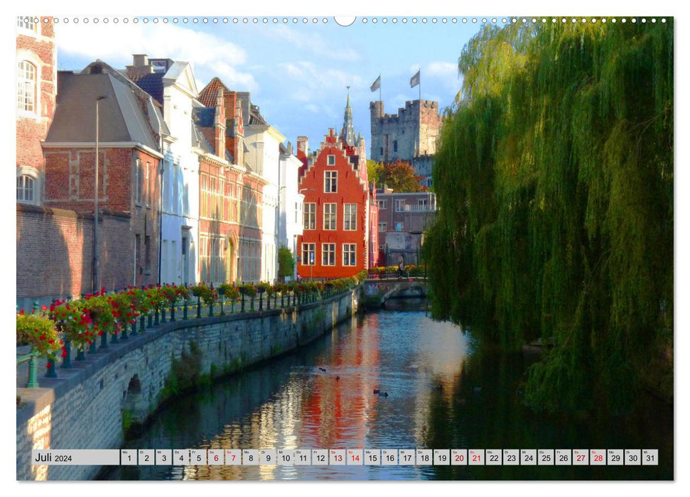 Belgium's highlights Ghent and Bruges (CALVENDO Premium Wall Calendar 2024) 