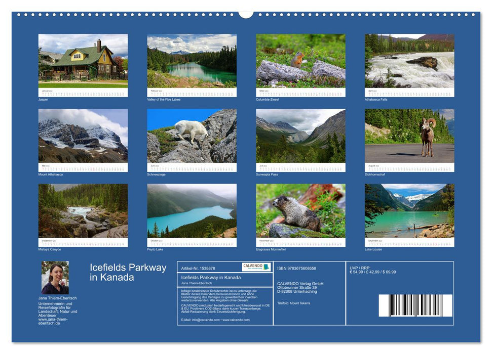 Icefields Parkway in Kanada (CALVENDO Wandkalender 2024)