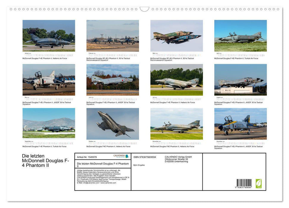 The last McDonnell Douglas F-4 Phantom II (CALVENDO wall calendar 2024) 