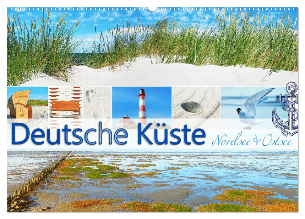 Deutsche Küste - Nordsee und Ostsee (CALVENDO Wandkalender 2024)