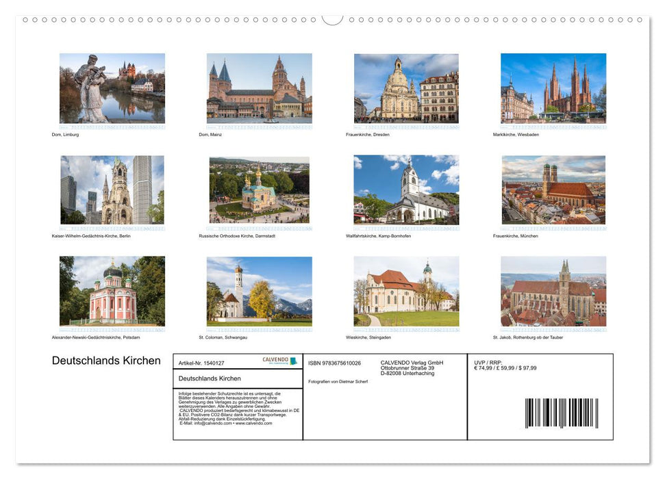 Germany's churches (CALVENDO Premium wall calendar 2024) 