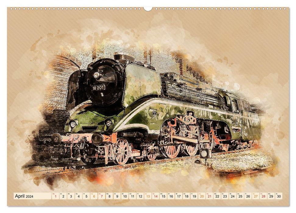 Dampflokomotiven - wunderschöne Giganten auf Schienen (CALVENDO Premium Wandkalender 2024)