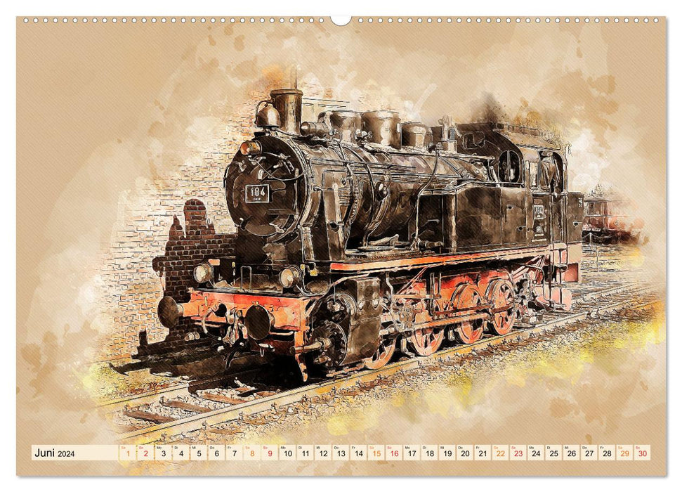 Dampflokomotiven - wunderschöne Giganten auf Schienen (CALVENDO Premium Wandkalender 2024)