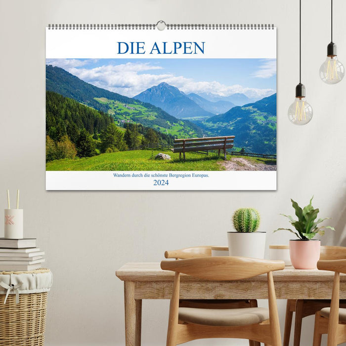 Die Alpen - Wandern durch die schönste Bergregion Europas. (CALVENDO Wandkalender 2024)