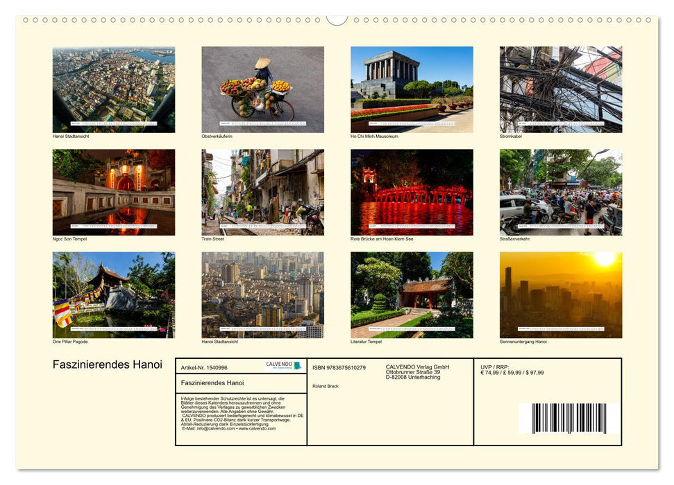 Faszinierendes Hanoi (CALVENDO Premium Wandkalender 2024)