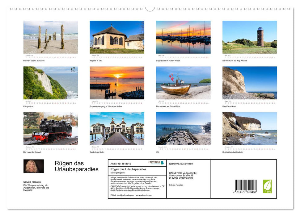 Rügen das Urlaubsparadies (CALVENDO Premium Wandkalender 2024)