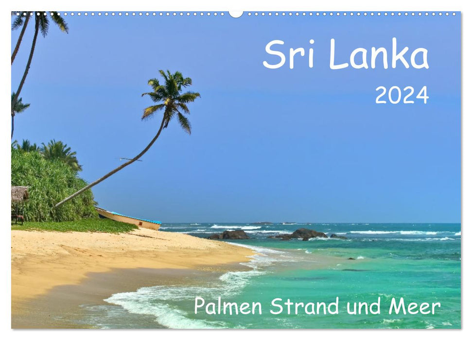 Sri Lanka, Palmen, Strand und Meer (CALVENDO Wandkalender 2024)