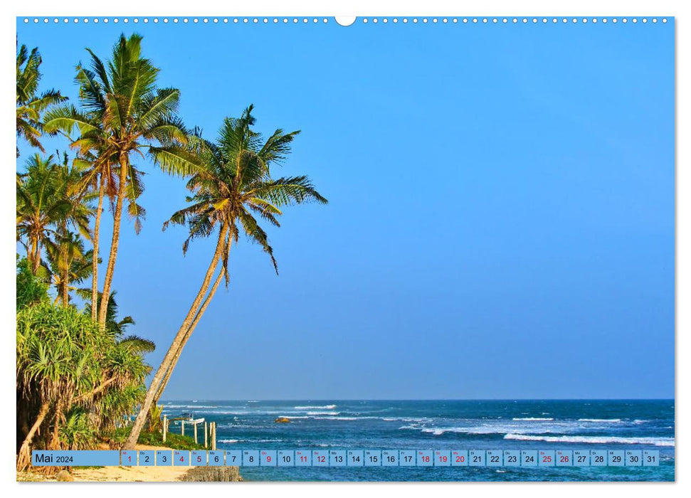 Sri Lanka, Palmen, Strand und Meer (CALVENDO Wandkalender 2024)
