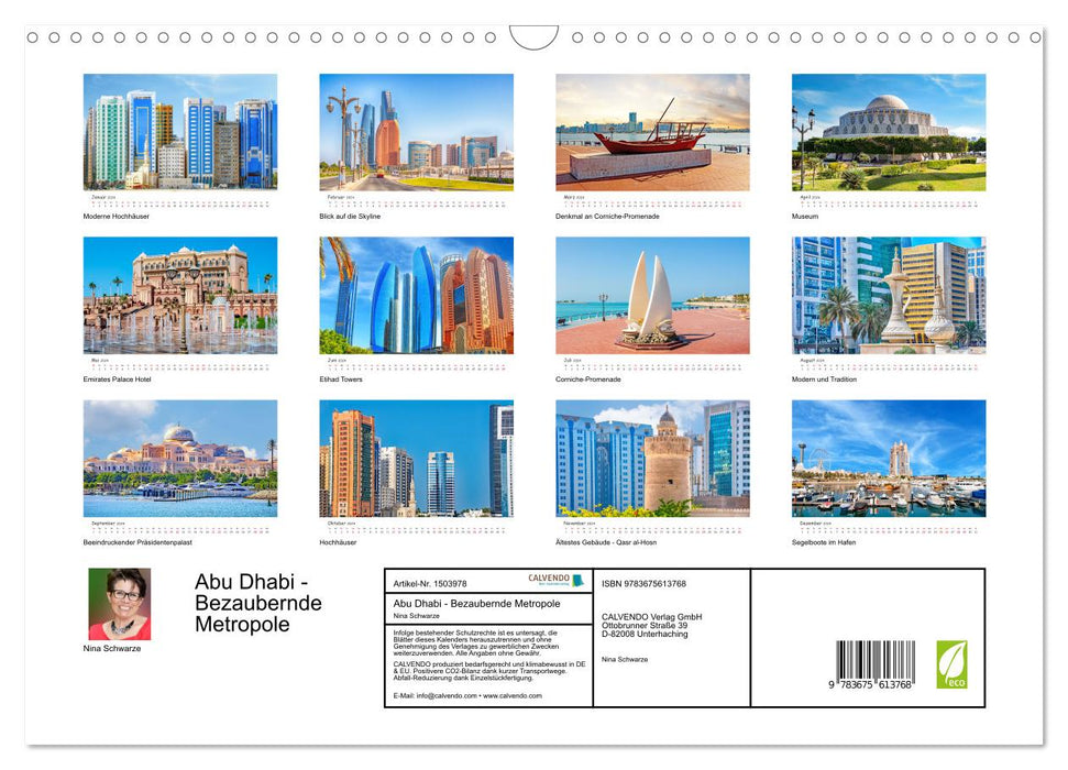 Abu Dhabi - Bezaubernde Metropole (CALVENDO Wandkalender 2024)