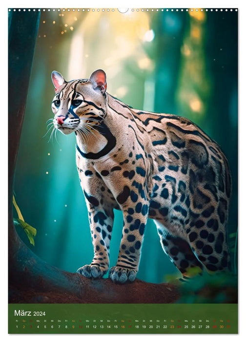 Wilde Raubkatzen (CALVENDO Premium Wandkalender 2024)
