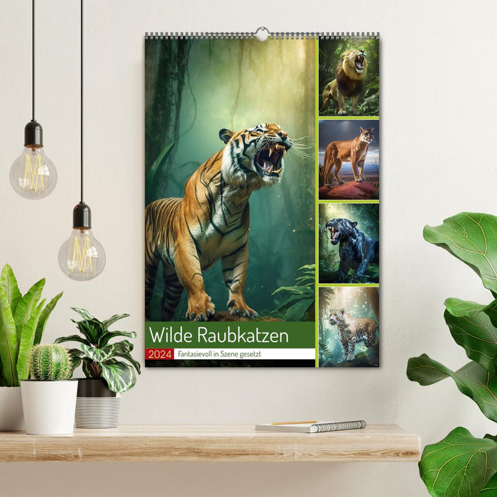 Wilde Raubkatzen (CALVENDO Wandkalender 2024)