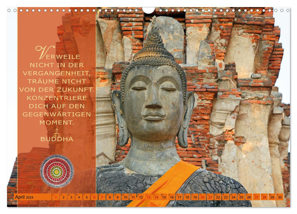 Unterwegs zur Erleuchtung Buddhistische Weisheiten (CALVENDO Wandkalender 2024)