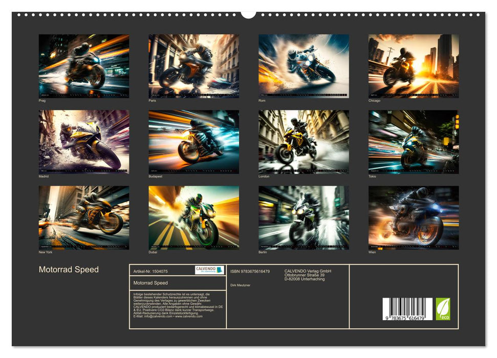 Motorrad Speed (CALVENDO Premium Wandkalender 2024)