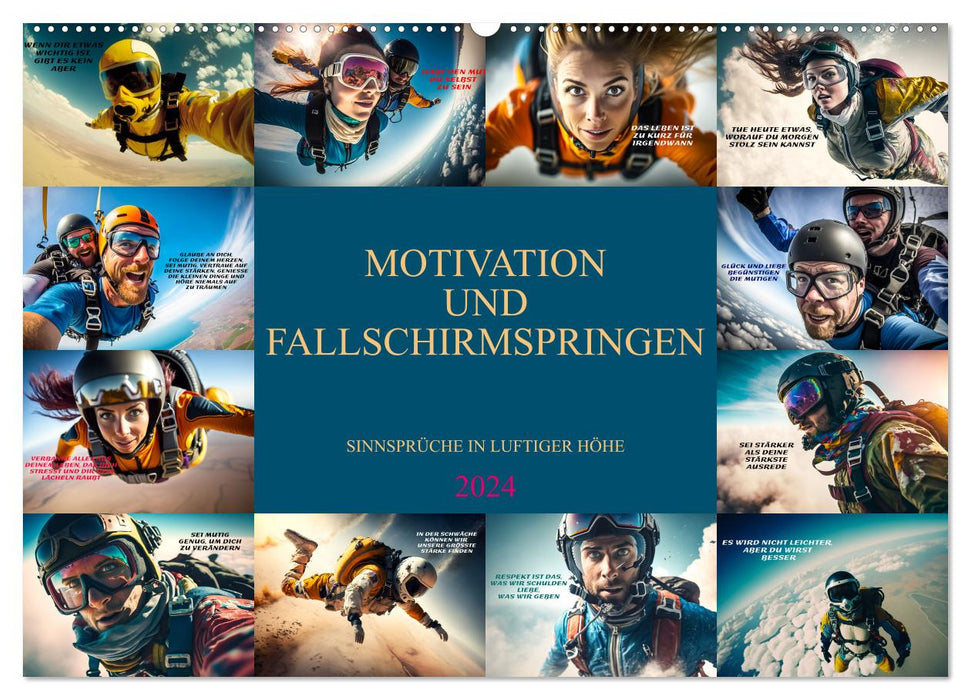 Motivation und Fallschirmspringen (CALVENDO Wandkalender 2024)