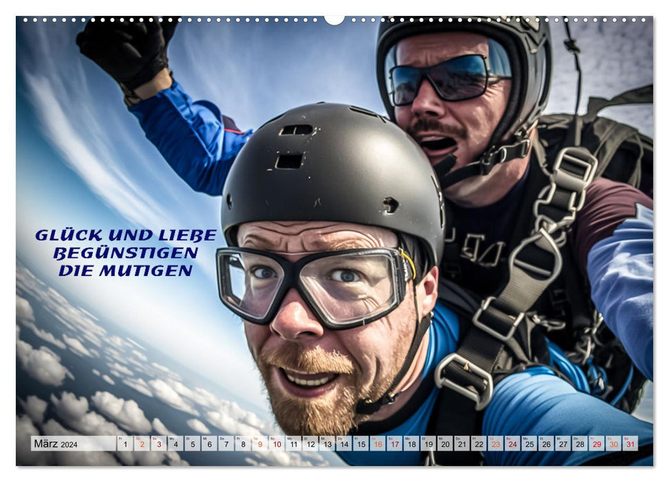 Motivation und Fallschirmspringen (CALVENDO Wandkalender 2024)