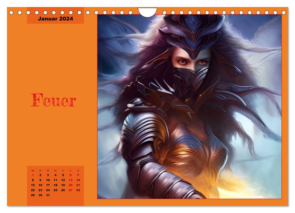 Kriegerinnen der Elemente (CALVENDO Wandkalender 2024)