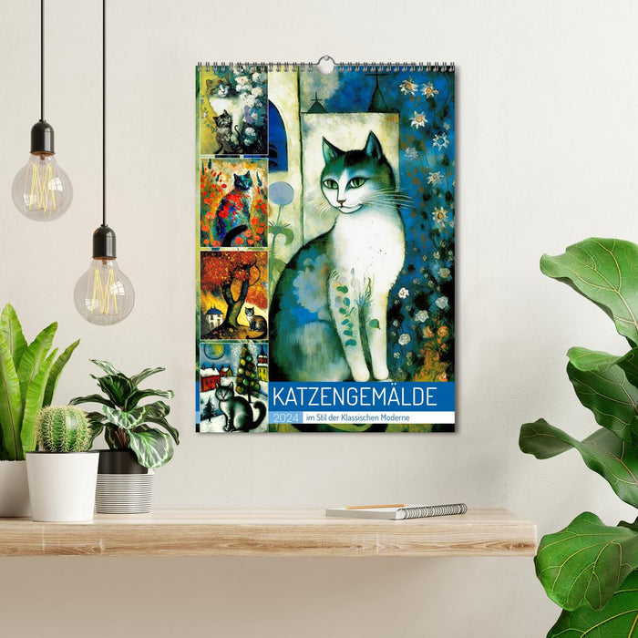 Katzengemälde (CALVENDO Wandkalender 2024)