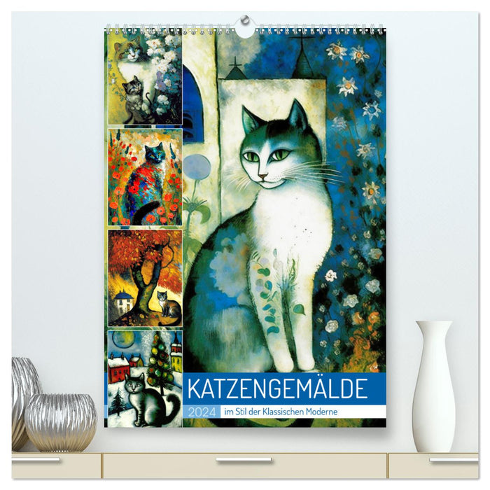 Katzengemälde (CALVENDO Premium Wandkalender 2024)