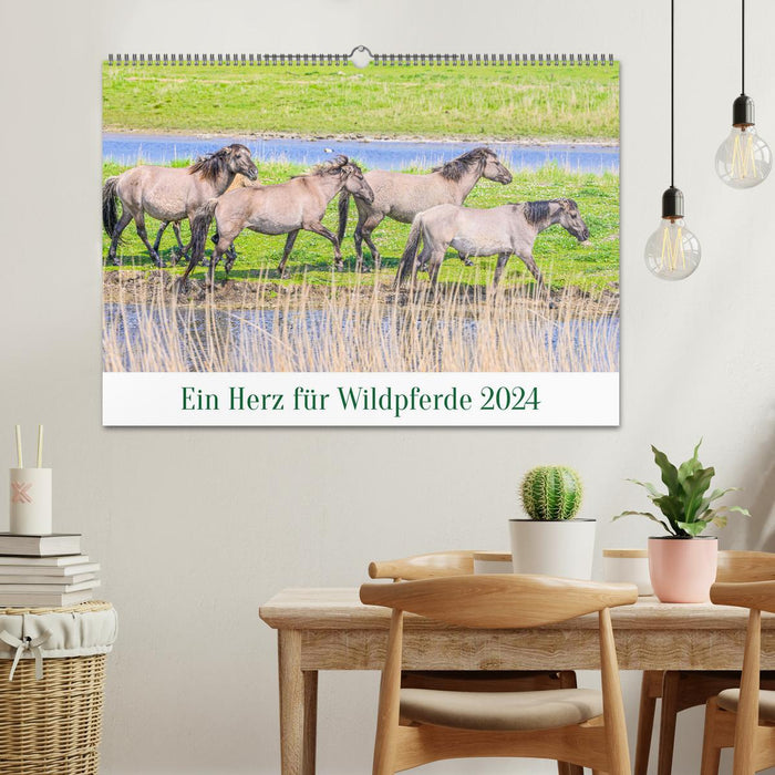 Ein Herz für Wildpferde (CALVENDO Wandkalender 2024)