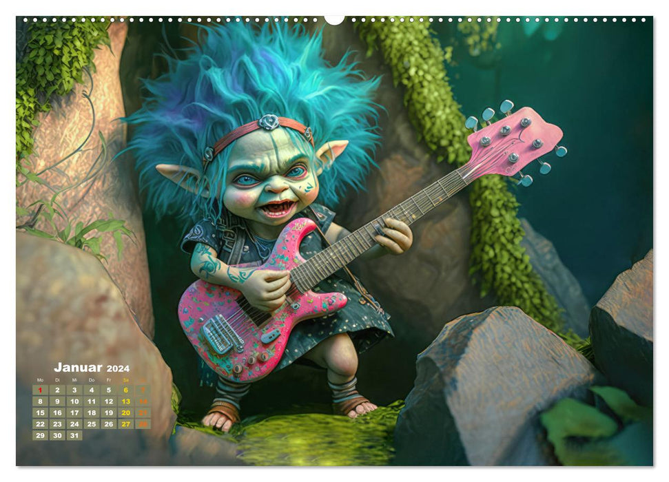 Trolls rocken ab (CALVENDO Premium Wandkalender 2024)