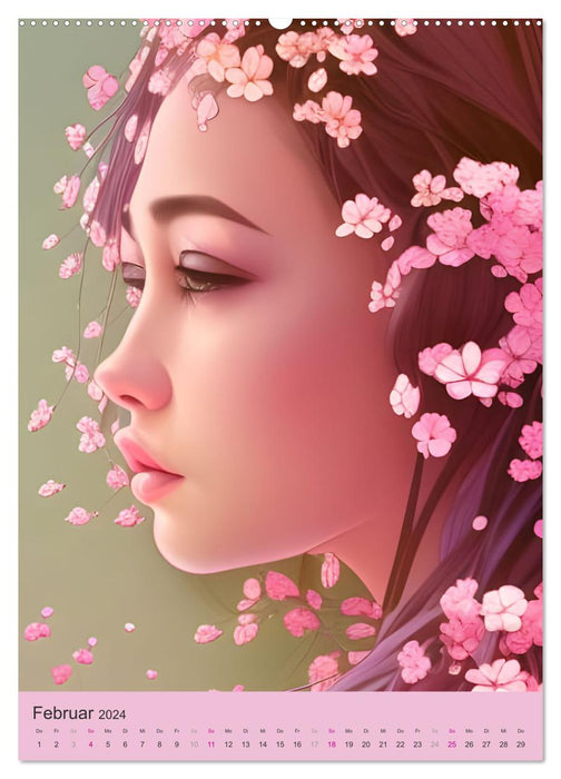 Fleurs de cerisier japonais - des portraits qui font rêver (Calendrier mural CALVENDO 2024) 