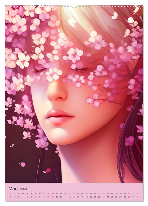 Japanische Kirschblüten - Portraits zum Träumen (CALVENDO Wandkalender 2024)