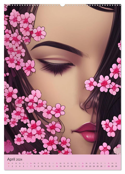 Japanische Kirschblüten - Portraits zum Träumen (CALVENDO Wandkalender 2024)