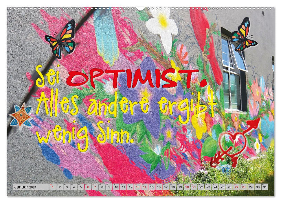 Les optimistes vivent plus longtemps (Calendrier mural CALVENDO Premium 2024) 