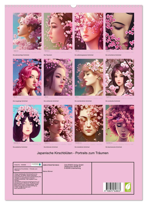Fleurs de cerisier japonais - des portraits qui font rêver (Calendrier mural CALVENDO Premium 2024) 