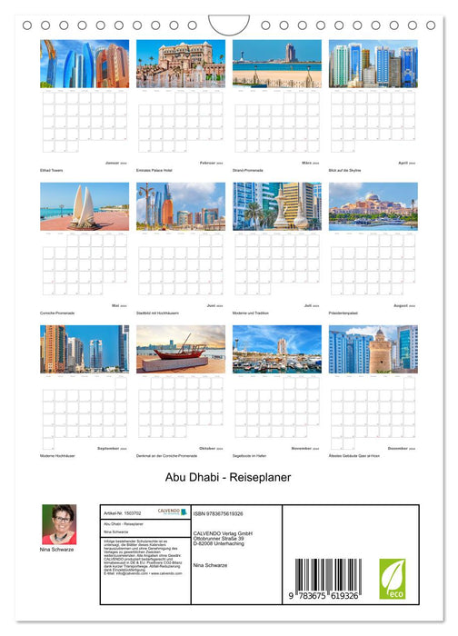 Abu Dhabi – Planificateur de voyage (Calvendo mural 2024) 