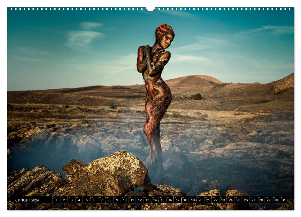 Créatures naturelles - paysages corporels de peinture corporelle (calendrier mural CALVENDO 2024) 