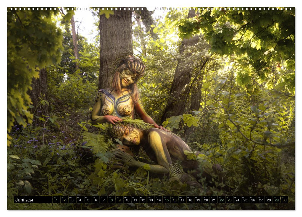 Créatures naturelles - paysages corporels de peinture corporelle (calendrier mural CALVENDO 2024) 