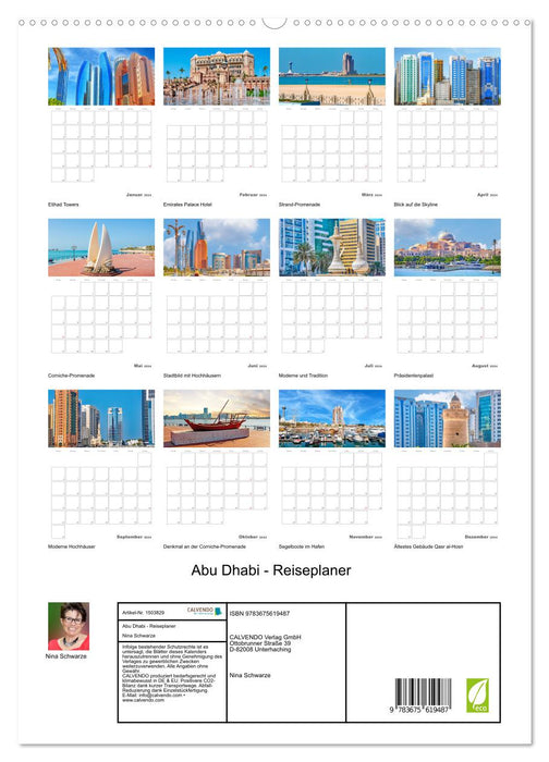 Abu Dhabi - Planificateur de voyage (Calvendo Premium Wall Calendar 2024) 