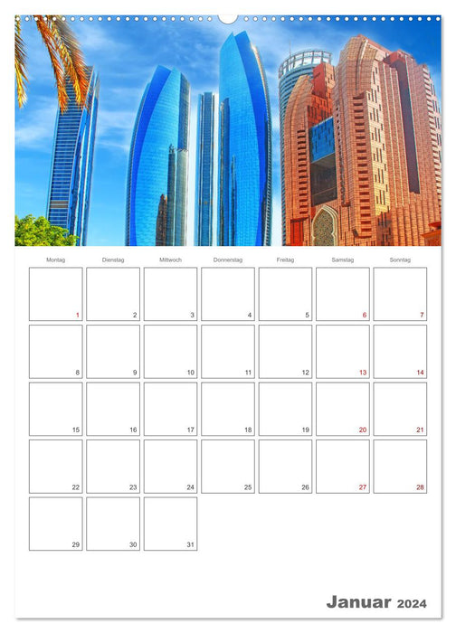 Abu Dhabi - Reiseplaner (CALVENDO Premium Wandkalender 2024)