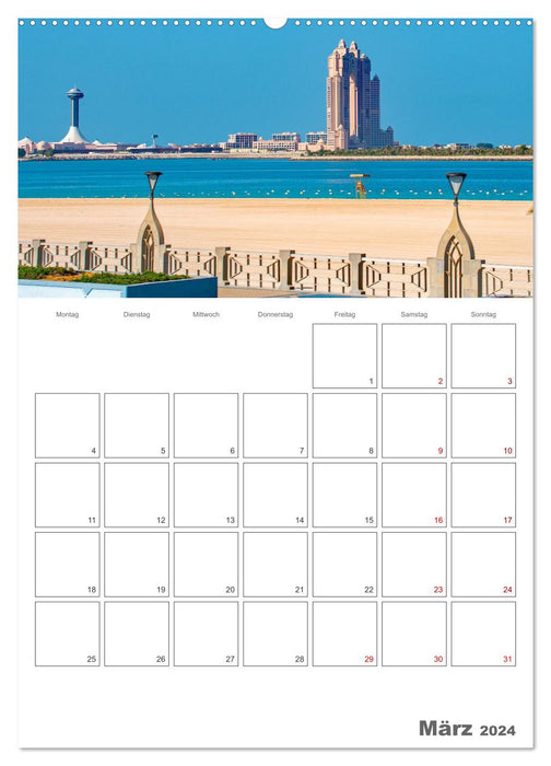 Abu Dhabi - Reiseplaner (CALVENDO Premium Wandkalender 2024)