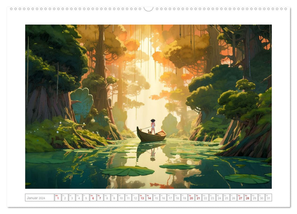 Zauberhafte Anime Welt (CALVENDO Premium Wandkalender 2024)
