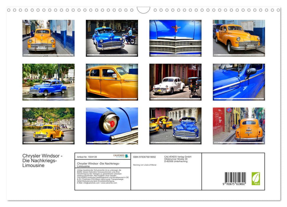 Chrysler Windsor - Die Nachkriegs-Limousine (CALVENDO Wandkalender 2024)
