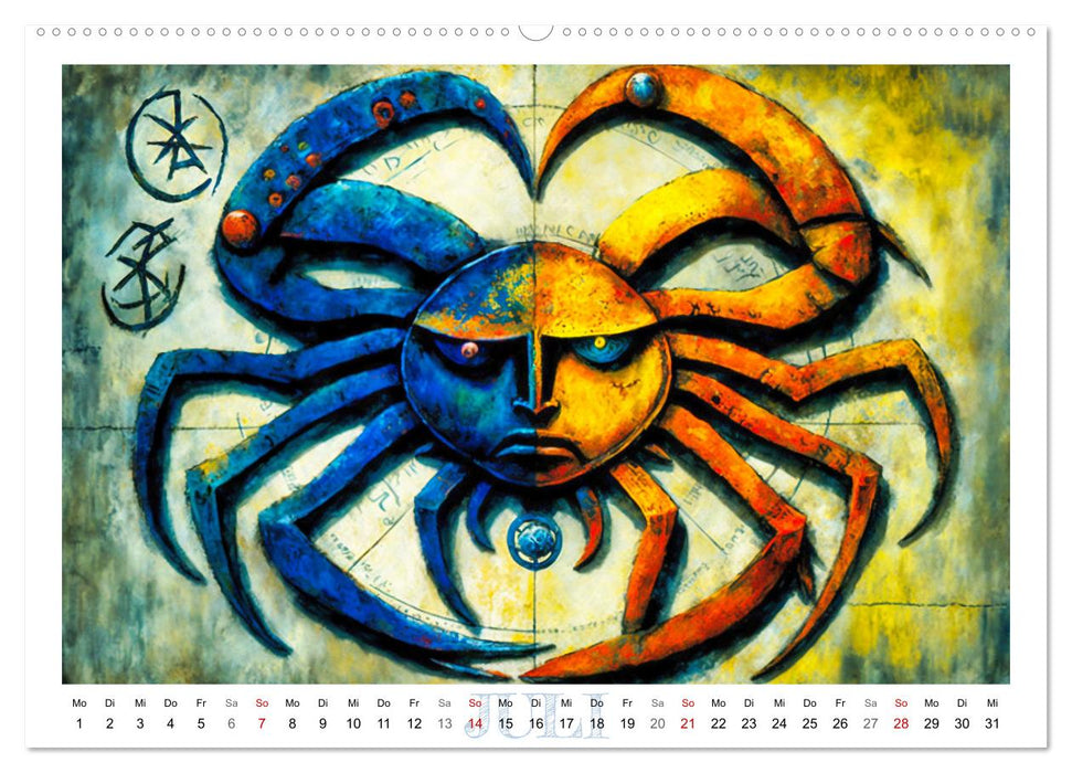 Die zwölf Tierkreiszeichen (CALVENDO Premium Wandkalender 2024)