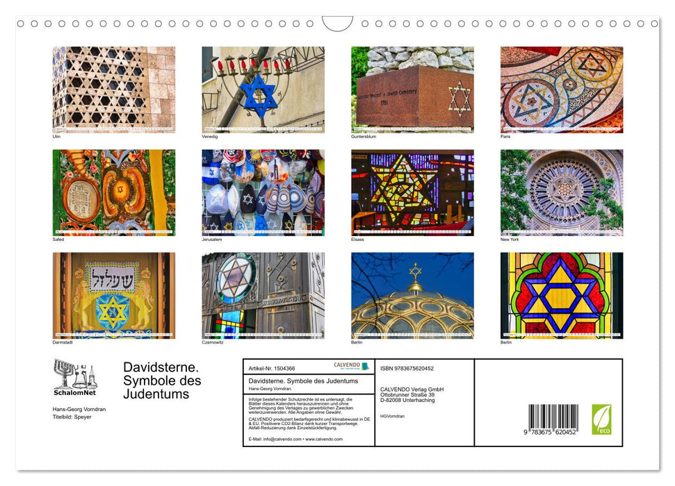 Davidsterne als Symbole des Judentums (CALVENDO Wandkalender 2024)