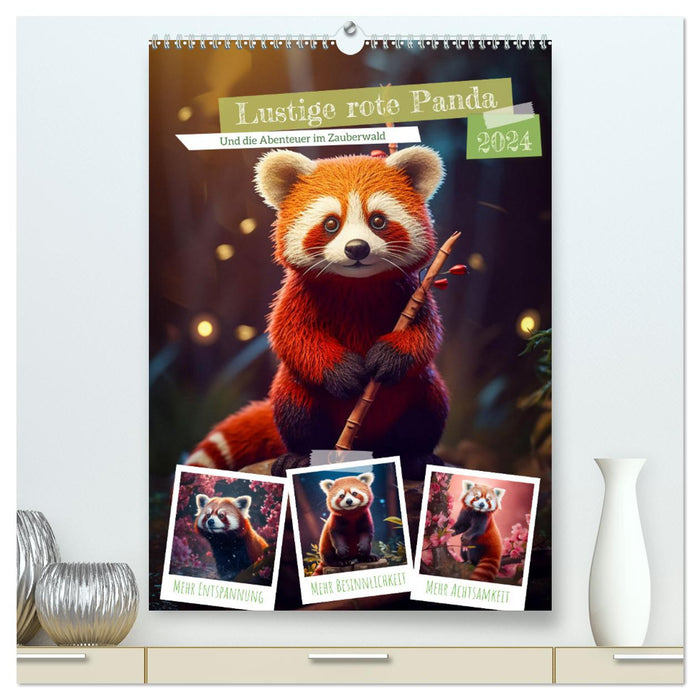 Lustige rote Panda (CALVENDO Premium Wandkalender 2024)