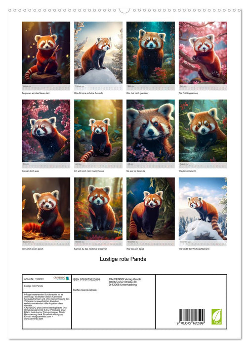 Lustige rote Panda (CALVENDO Premium Wandkalender 2024)