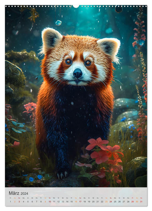 Lustige rote Panda (CALVENDO Premium Wandkalender 2024)